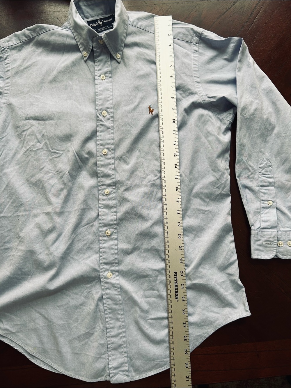 Ralph Lauren Light Blue Button-Down Oxford Shirt size 15 - Picture 4 of 6